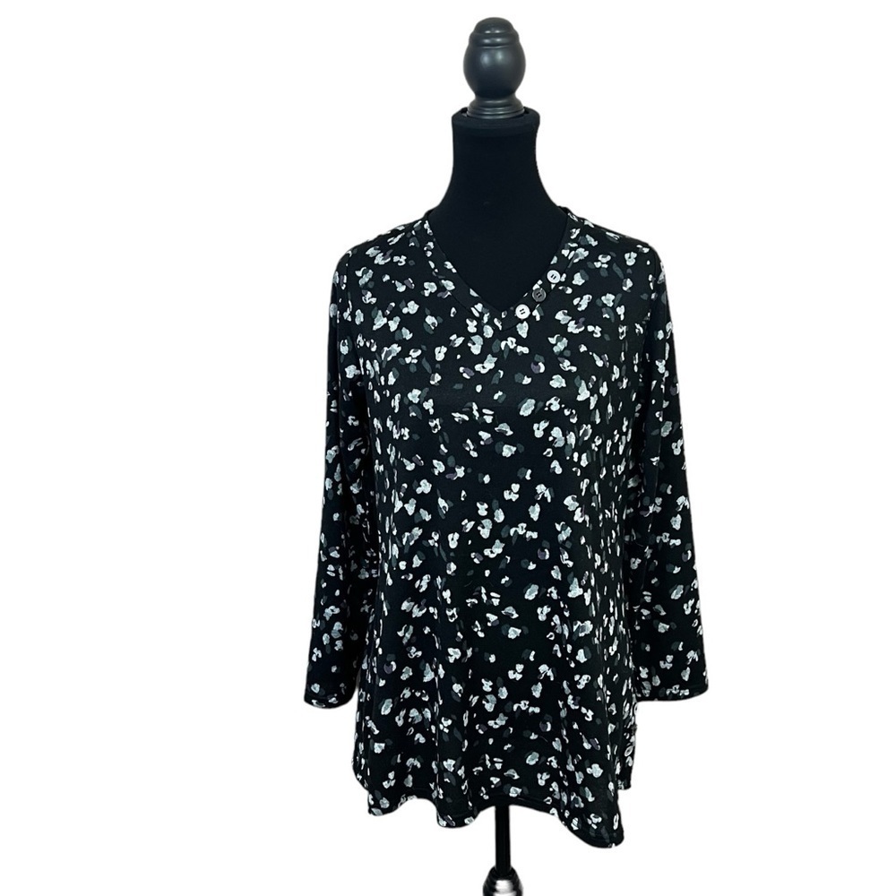 ETHYL V Neck Floral Long Sleeves Lightweight Sweater Size M